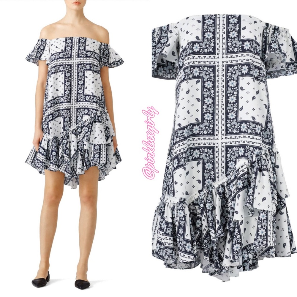 $445 Cinq à Sept “Minella” Off-Shoulder Dress – Size 2